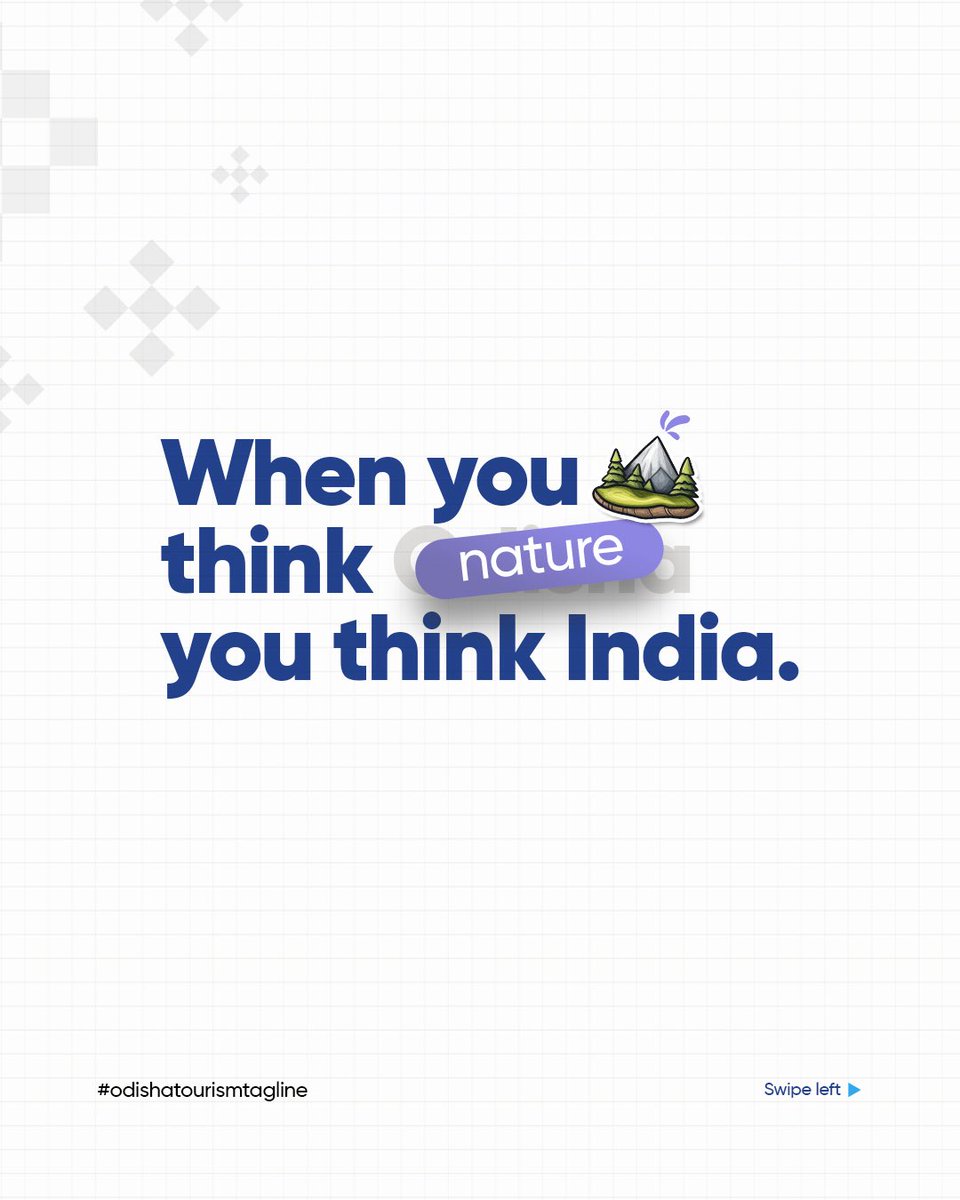 odisha_tourism's tweet photo. When you think culture…
When you think nature…
When you think heritage…

You’re not just thinking of experiences—
You’re thinking of India itself.

And when you think of it all together…
You think Odisha.

Introducing the new identity of Odisha Tourism —

Think India. Think Odisha.

A destination where every element of India comes alive in one place.

#ThinkIndiaThinkOdisha #IncredibleIndia #TravelOdisha #BrandOdisha #DekhoApnaDesh