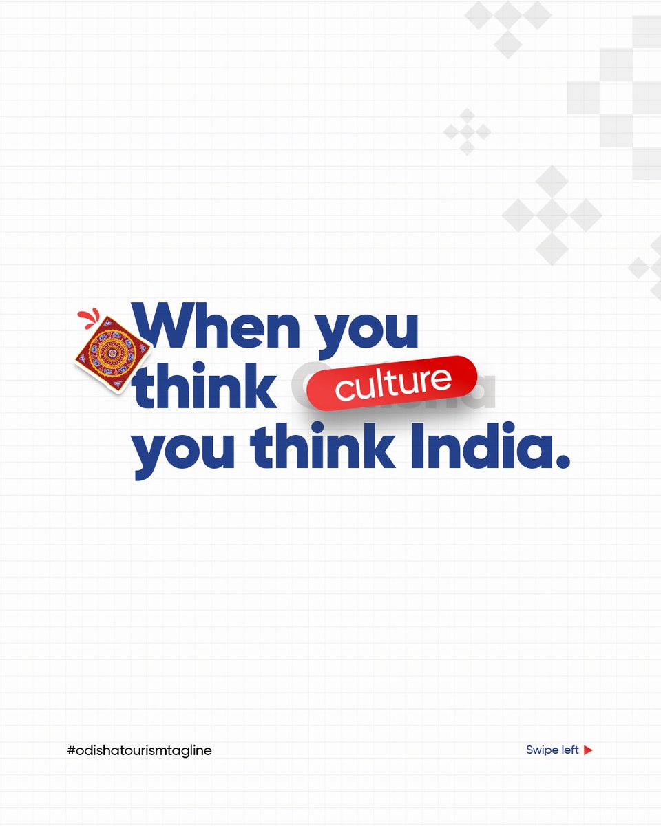 odisha_tourism's tweet photo. When you think culture…
When you think nature…
When you think heritage…

You’re not just thinking of experiences—
You’re thinking of India itself.

And when you think of it all together…
You think Odisha.

Introducing the new identity of Odisha Tourism —

Think India. Think Odisha.

A destination where every element of India comes alive in one place.

#ThinkIndiaThinkOdisha #IncredibleIndia #TravelOdisha #BrandOdisha #DekhoApnaDesh