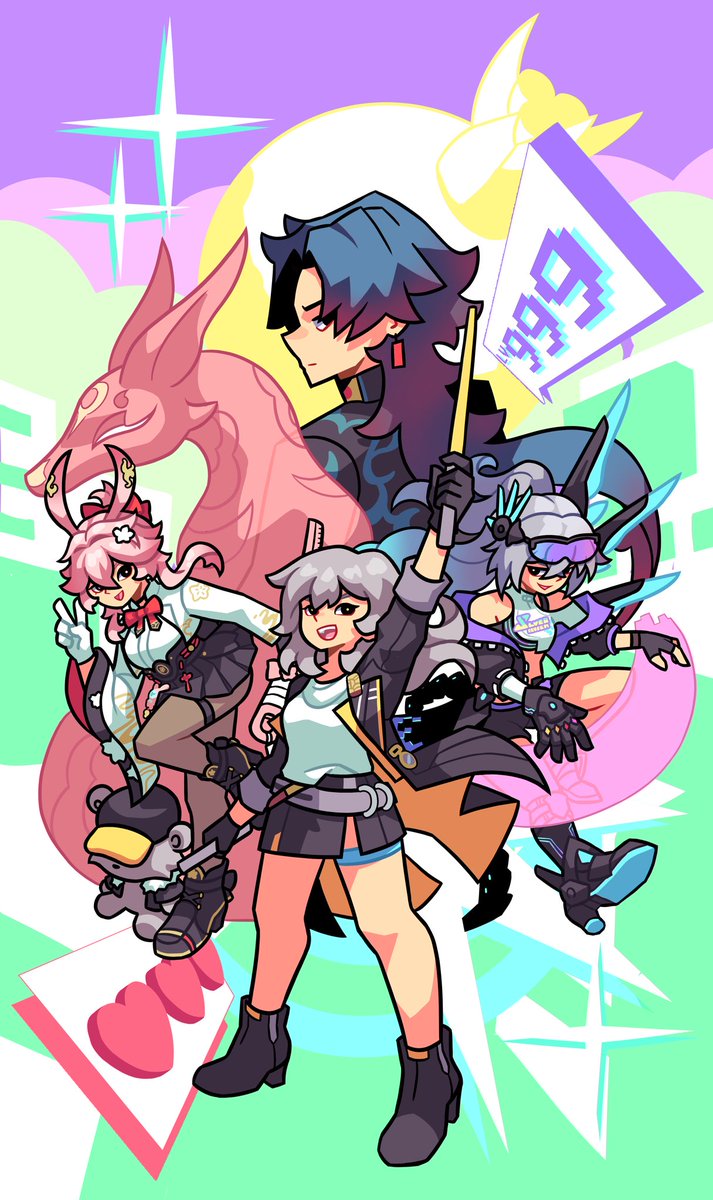 timtamart's tweet image. Had the wonderful opportunity to draw some of the new characters coming to @honkaistarrail to celebrate the launch of patch 4.2! 
#Honkaistarrail #Starrail #Silverwolf #Evanescia #PlanarcadiaCast