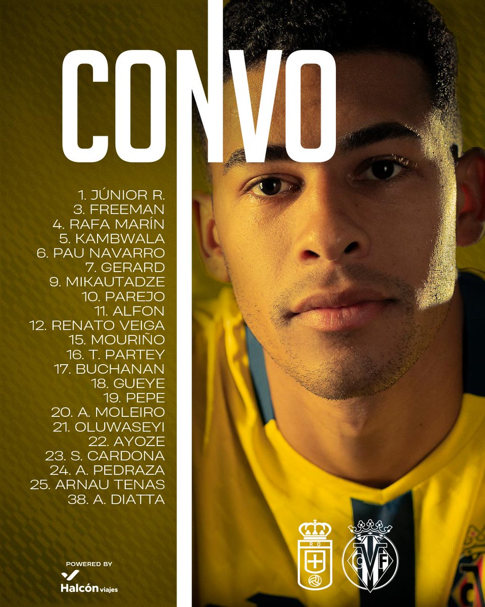 Lista de convocados para jugar ante el Real Oviedo 📝⚽️.

Endavant!