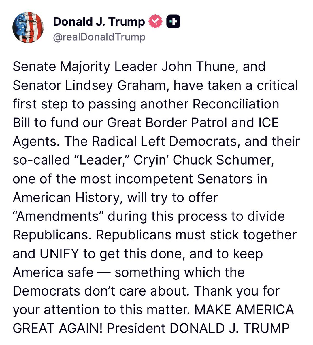 The White House tweet media