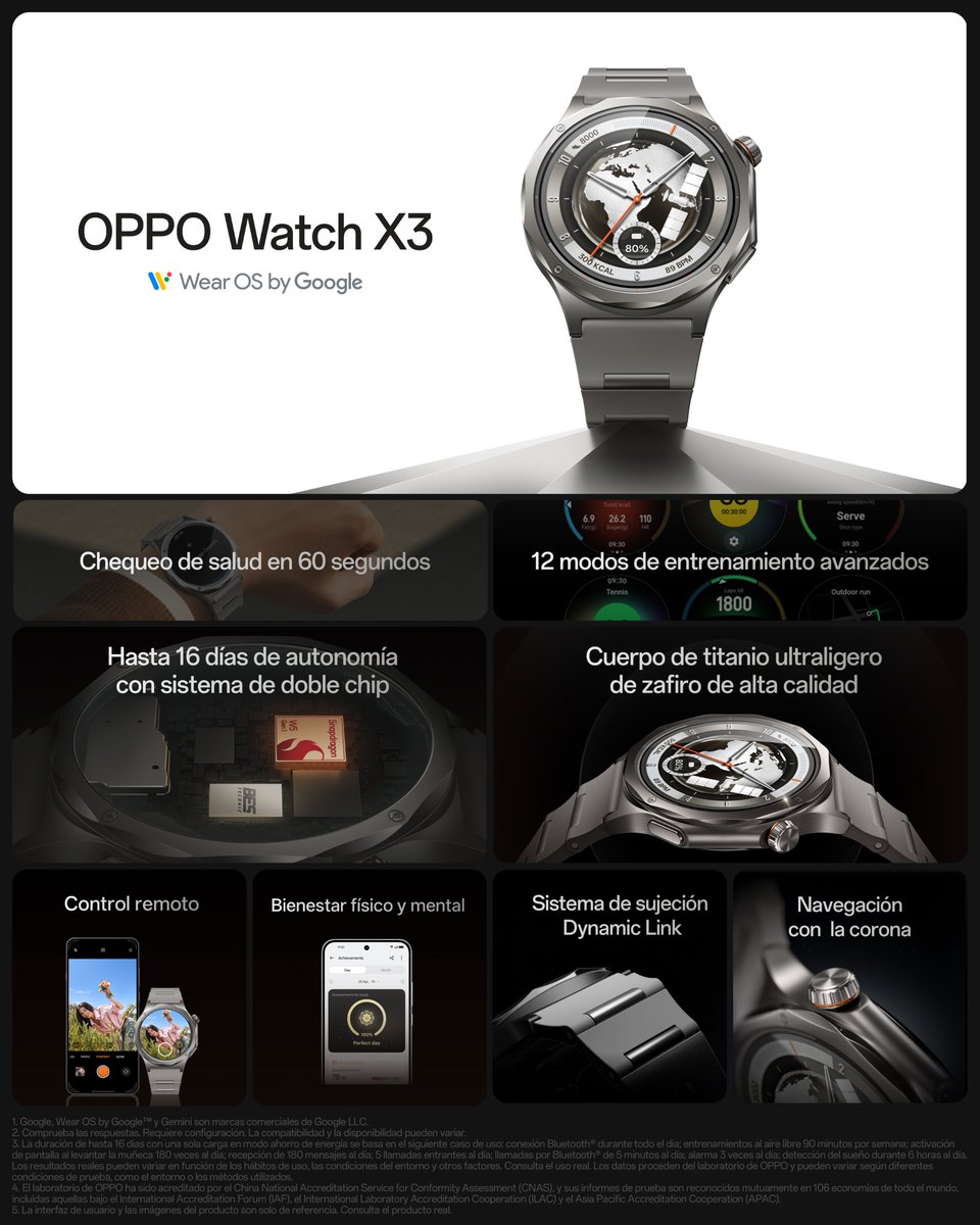 OPPOEspana's tweet photo. OPPO Watch X3 por 379€ , OPPO Enco Clip2 por 179€ y OPPO Pad 5 por 399€ : todo el ecosistema OPPO que necesitas.
#OPPOPad5 #OPPOEncoClip2 #OPPOWatchX3 https://t.co/YlSHxGyXRS