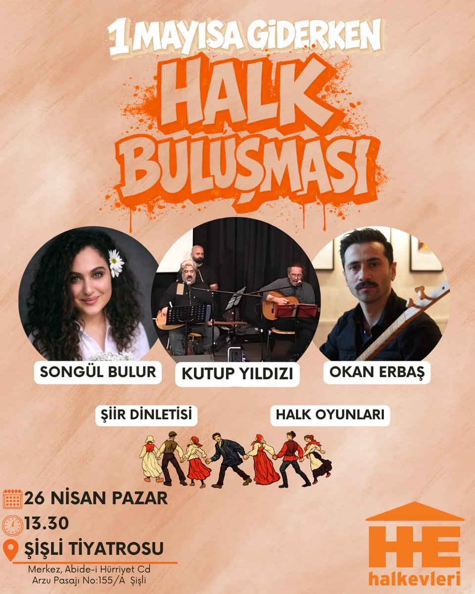 #1MayısaGiderken 
Emeğimiz, haklarımız, yaşamlarımız için Halk Buluşmasında yan yana geliyoruz. 

🗓26 Nisan
🕓 13.30
📍Şişli Tiyatrosu

🔸️2. Bölge Halkevleri