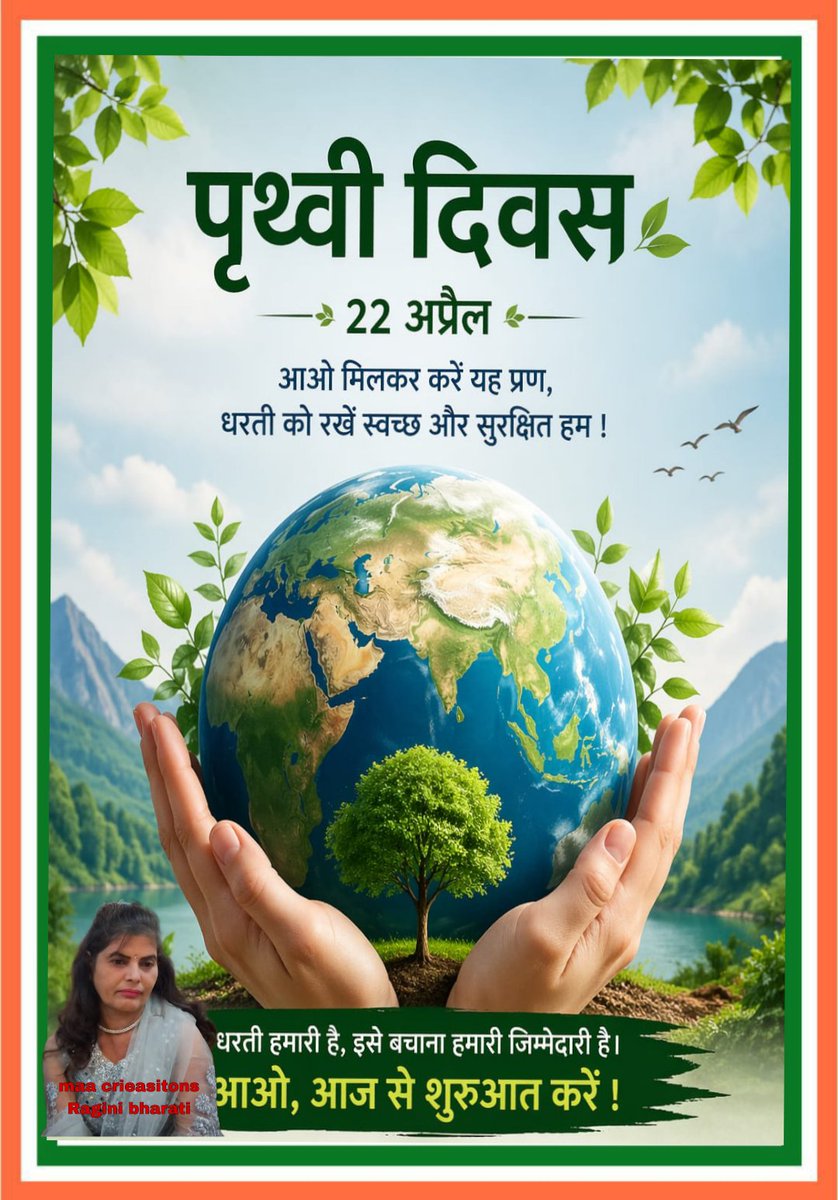 RaginiS33583399's tweet image. @rashtrapatibhvn 
#पृथ्वीदिवस 
@narendramodi 
@myogiadityanath 
@ianuragthakur 
@mygovindia
@UPGovt
@AmritMahotsav
@_DigitalIndia
@PIB_India
@Main__Bharat
#indiaat75
#पृथ्वीदिवस आओ मिलकर करें यह प्रण,धरती को रखें स्वच्छ और सुरक्षित हम।
पृथ्वी दिवस की हार्दिक बधाई