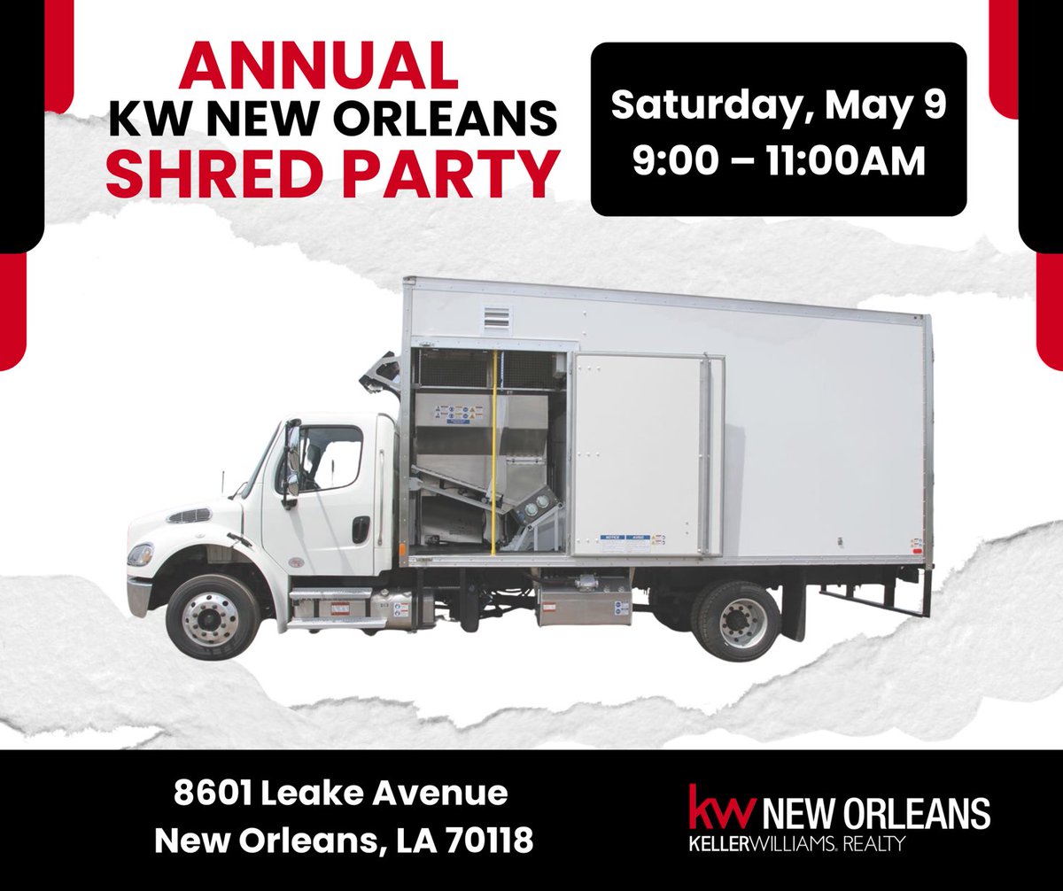 schlanda's tweet photo. Need to get rid of your sensitive paperwork? Come out to my shred party. It is FREE and open to everyone. Come out and shred all of the paperwork you have that you don’t want to throw in the trash and bring a friend. 😊 https://t.co/IiWMVw5lWJ