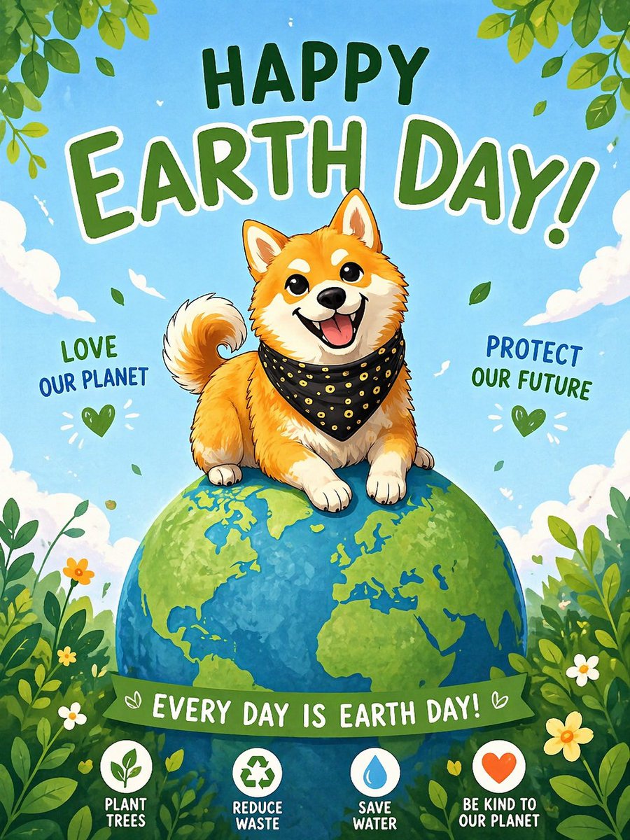 🐾🌍 Happy Earth Day!

This little pup is sitting (proudly!) on our planet to remind us, every small act of kindness helps 🌱

Plant a tree, reduce waste, and show Earth some love today 💚

Much woof. $KIMCHI 💛🐕