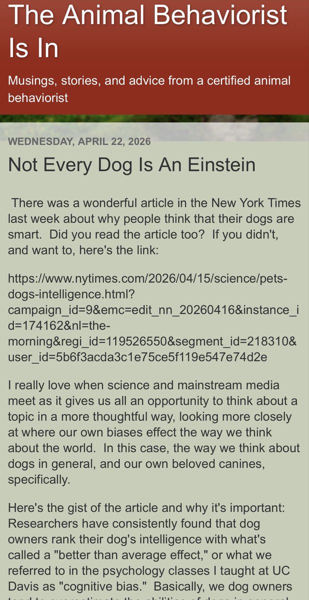 K9Freud's tweet photo. Just how smart do you think your dog really is?  That's the topic of this week's blog post!

https://t.co/ewBkXJznhV https://t.co/CO4eyRuJ1a