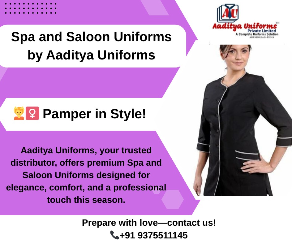 Aadityauniform's tweet image. Elevate your salon &amp;amp; spa style with premium uniforms that combine comfort, elegance, and a professional touch ✨
Dress your team to impress with Aaditya Uniforms! 💼

#AadityaUniforms #SpaLife #SalonStyle #BeautyIndustry #WorkwearFashion