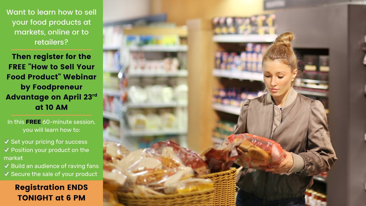 BCGuelphWell's tweet image. Learn how to sell your food products at markets, online, or to retailers 💸 at the FREE Foodpreneur Advantage "How to Sell Your Food Product" Webinar on Thursday, April 23rd at 10 AM 🥳

Register by TONIGHT, April 22nd at 6 PM👇

guelphbusiness.com/events/how-to-…

#foodbusiness #guelph