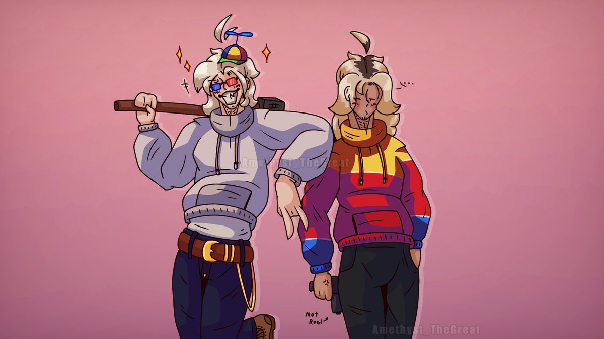 AmethystTheGoat's tweet image. Some Kritty fan-art I made!

I haven’t made some in forever, they’re so funny together

#kritty #smii7y #kryozgaming #fanart #artwork