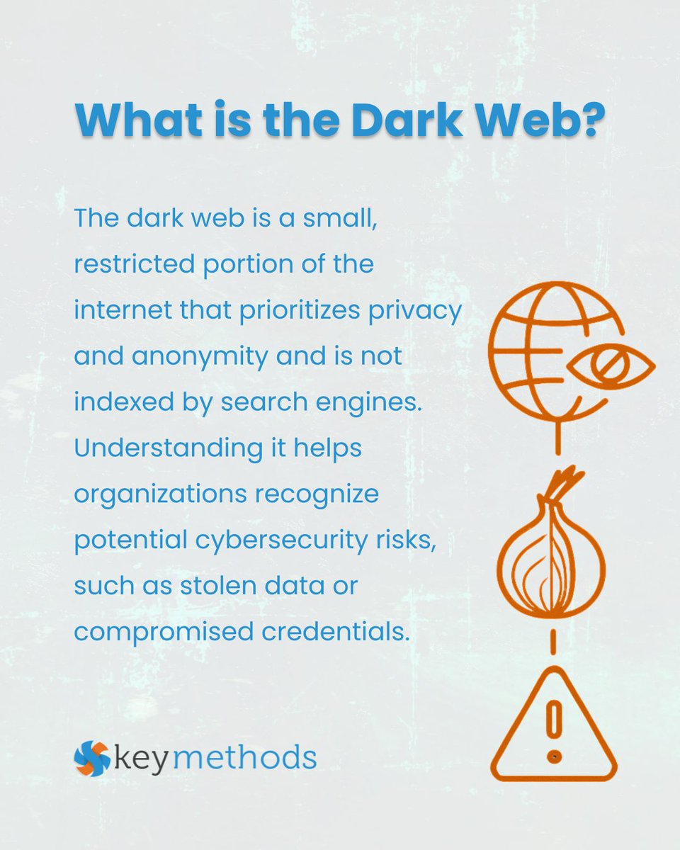 key_methods's tweet image. The dark web may be hidden, but the security risks it presents are not. Building awareness is an important step toward protecting organizational data and systems.

👉 Follow us for ongoing insights on cybersecurity and IT best practices!

#Cybersecurity #ITSecurity #DarkWeb