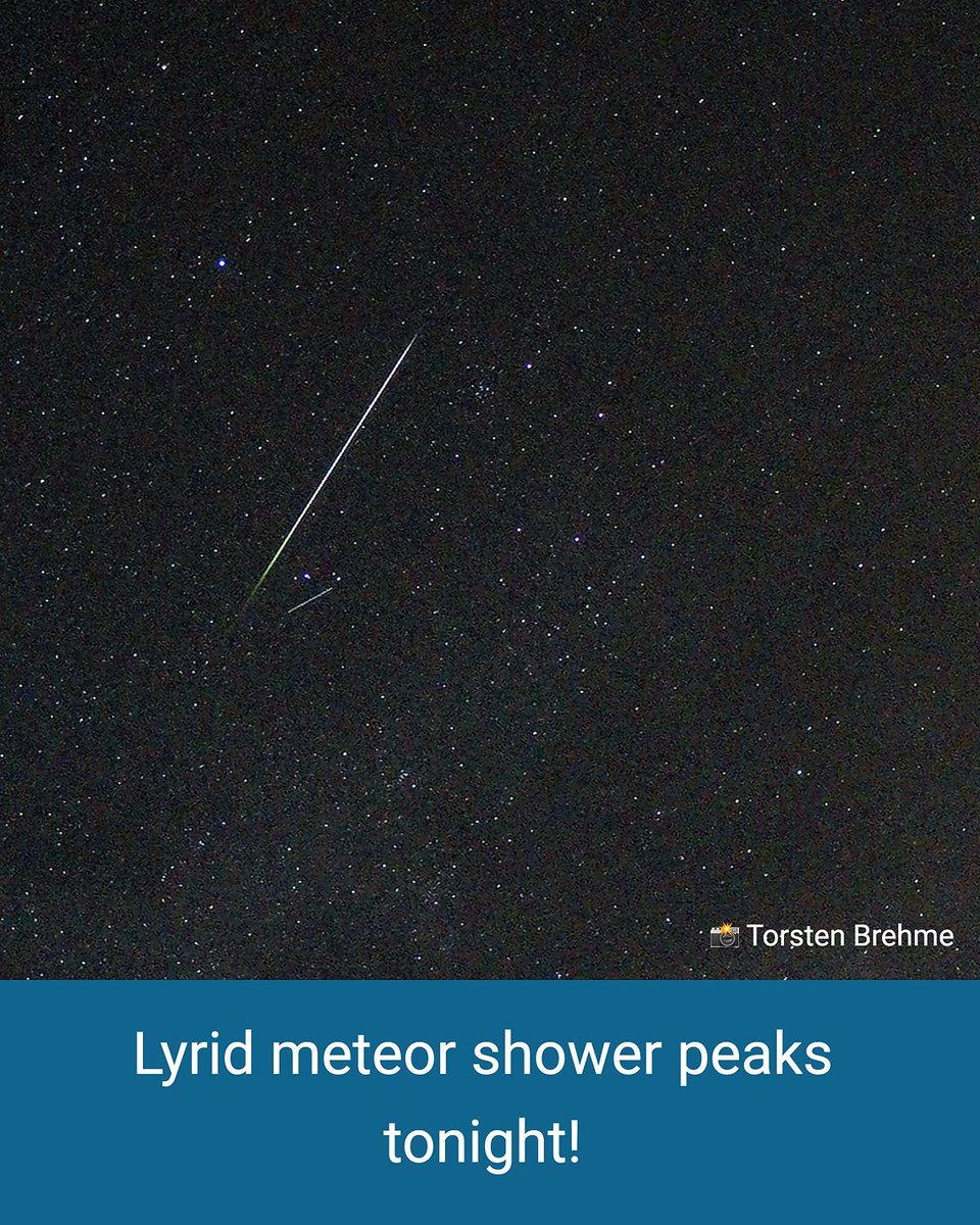 WeatherRadar_UK's tweet image. 💫 Have a wish ready? Tonight, the oldest recorded meteor shower on record, the Lyrids, reach their peak! 

Keep an eye on the WeatherRadar to find clear skies: to.weatherandradar.co.uk/weatherradar 

#Weather #Lyrids #Meteor
