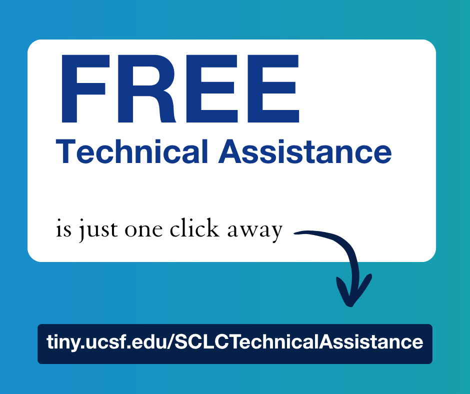 SCLC_UCSF's tweet photo. FREE technical assistance is just one click away!
SCLC helps you pinpoint effective tools, connect with experts, and provide guidance to foster effective tobacco cessation strategies.
https://t.co/h6azJIsIKl https://t.co/cAm2Owpcm9