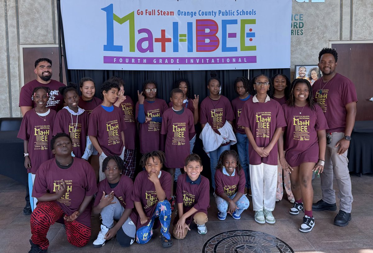 rosemont_es's tweet photo. Rosemont Elementary representing at the Math Bee! Proud of our students for showing their knowledge and confidence. #RosemontPride #EagleNationOCPS https://t.co/GeR8L3tHbI