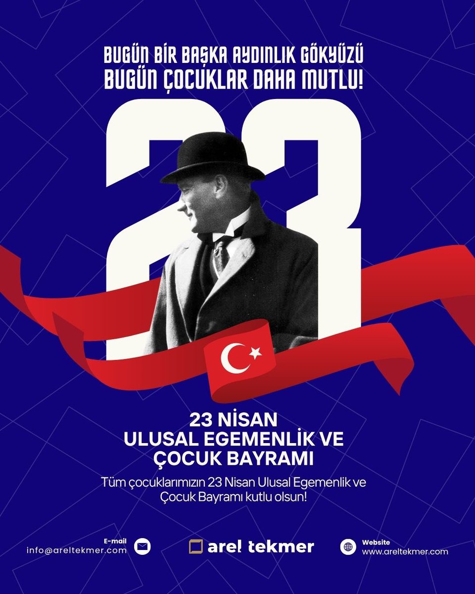 areltekmer's tweet photo. Arel TEKMER olarak 23 Nisan Ulusal Egemenlik ve Çocuk Bayramı’nı kutluyoruz

Gazi Mustafa Kemal Atatürk’ün çocuklara armağan ettiği bu günün tüm çocuklara umut mutluluk ve ilham getirmesini diliyoruz

Gençleri desteklemeye ve girişimcilik ekosistemine katkı vermeye devam ediyoruz https://t.co/EBpIDlDGBQ