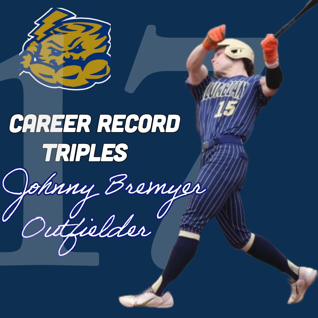 BaseballTiffin's tweet photo. Congratulations to @Johnny_Bremyer.  Tonight’s triple put him in the record book for all time career triples. https://t.co/ErV34nb5d8