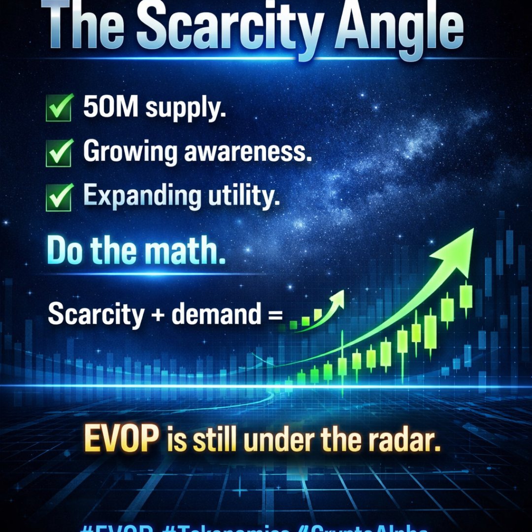 EvolveTKN's tweet image. 60M supply.

Growing awareness.

Expanding utility.

Do the math.

Scarcity + demand = 📈

EVOP is still under the radar.

#EVOP #Tokenomics #CryptoAlpha