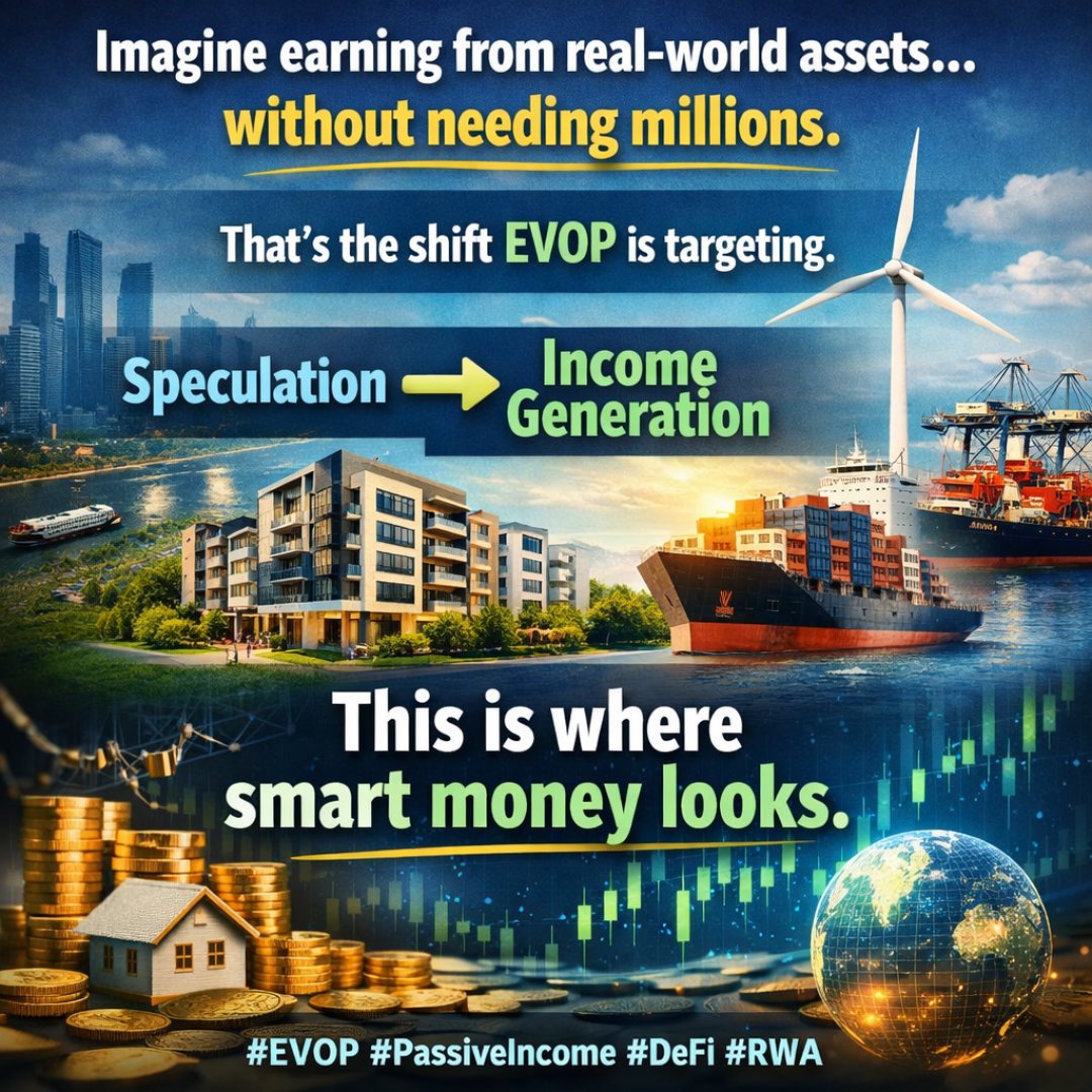 EvolveTKN's tweet image. Imagine earning from real-world assets… without needing millions.

That’s the shift EVOP is targeting.

From speculation → income generation

This is where smart money looks.

#EVOP #PassiveIncome #DeFi #Rwandan