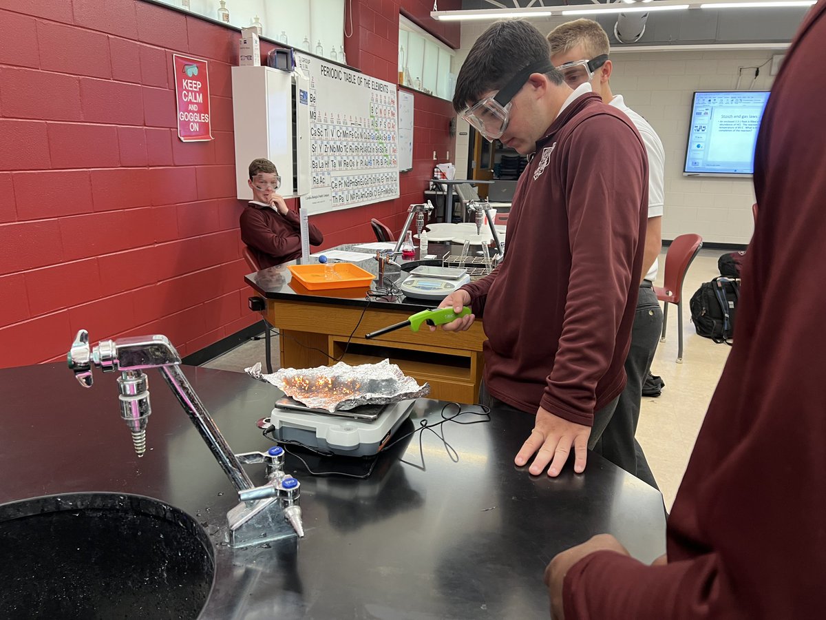 TheBC400's tweet image. Benedictine Military School Cadets in Dr. Cindy Pederson’s chemistry class have been performing a lab exploring different types of reactions. Special thanks to Dr. Pederson for the photos, videos, and information. #thebc400 #Purpose