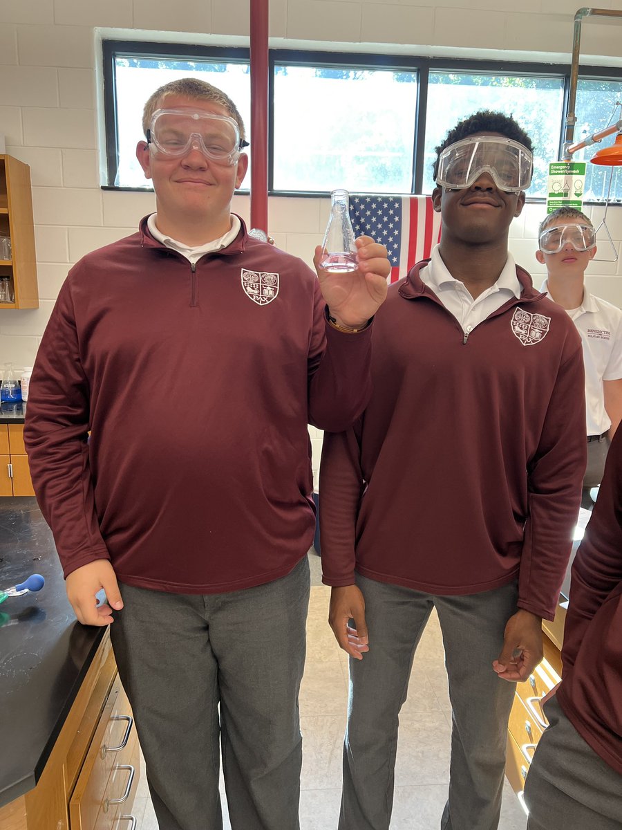 TheBC400's tweet image. Benedictine Military School Cadets in Dr. Cindy Pederson’s chemistry class have been performing a lab exploring different types of reactions. Special thanks to Dr. Pederson for the photos, videos, and information. #thebc400 #Purpose