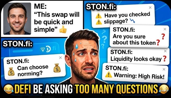 abbascoop's tweet photo. Me: “This swap will be quick and simple”
https://t.co/yfsXLDK26R:
“Have you checked slippage?”
“Are you sure about this token?”
“Liquidity looks okay?” 👀
DeFi be asking too many questions 😂
#STONfi #TON #DeFi
#Stonbassadors https://t.co/YeeI0f02Yg