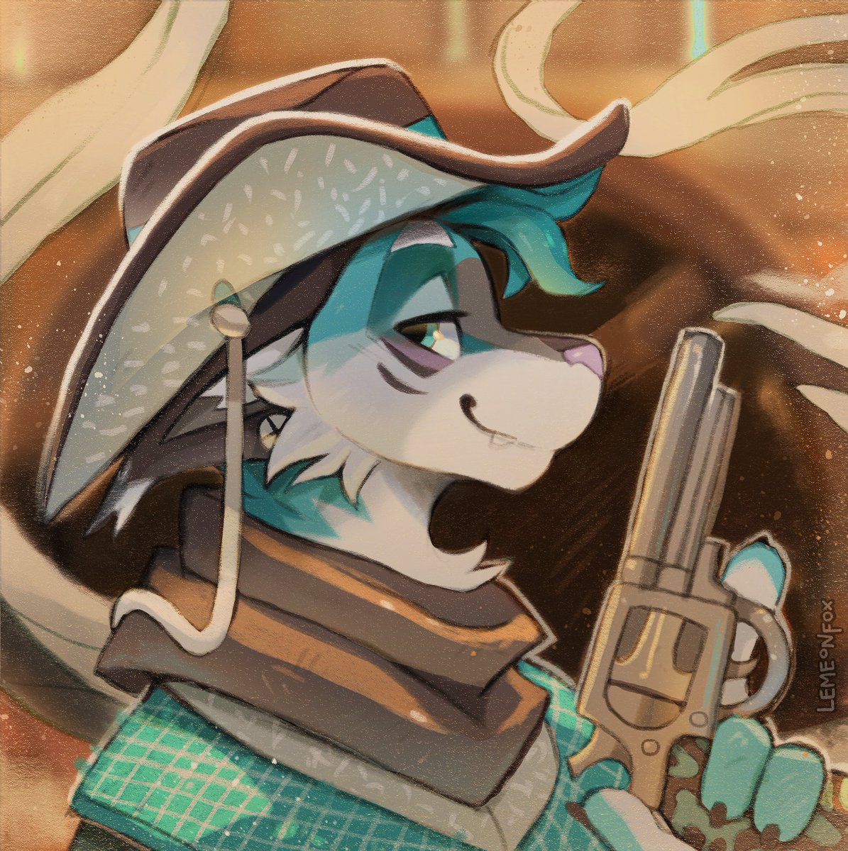 Cowboy season. Draw your guns!

-YCH Prize for <a href="/gravity_barks/">Gravity🦕🍄🔜AC,PRIDE</a> 🩵