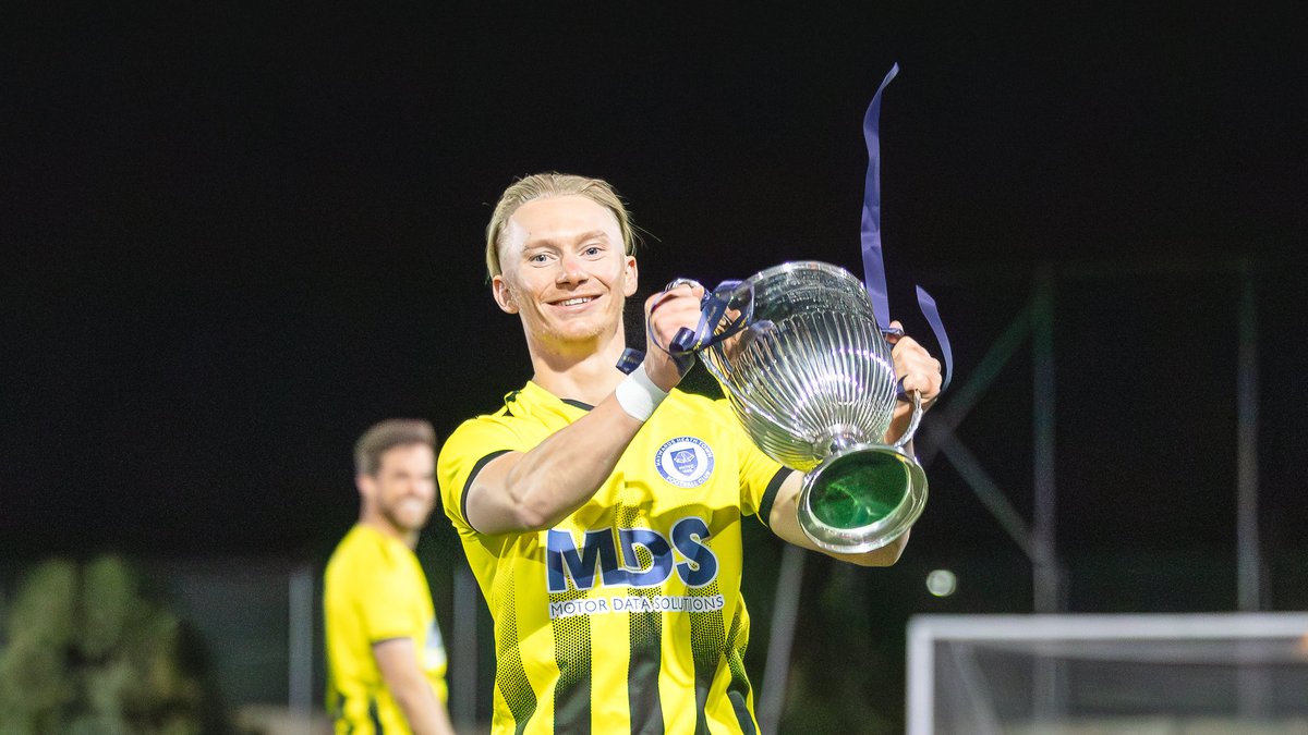 HHTFC's tweet photo. 🏆 CHAMPIONS! 🏆

A fantastic night under the lights at Culver Road as Haywards Heath Town FC are crowned RUR Charity Cup winners! 

Congratulations to all the players, staff, and supporters who made it a night to remember. 💙

#HHTFC

📸 - James Gething https://t.co/MjgeN2RL4Q
