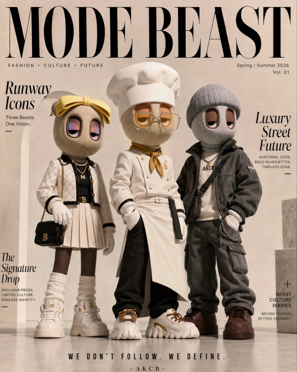 EstrellaCr3w's tweet image. Week 5: Beast Creative Lab Trials is LIVE 🧑‍🔬🧪🔬
(weekly creative challenge spotlighting the best Beast-inspired artwork from the AKCB community and creators across Web3)

Earn NFTs + B*Points
⸻

Week 5 Theme: BEAST Fashion Week 👗🧥👠👡🔥
Create a fashion-forward visual