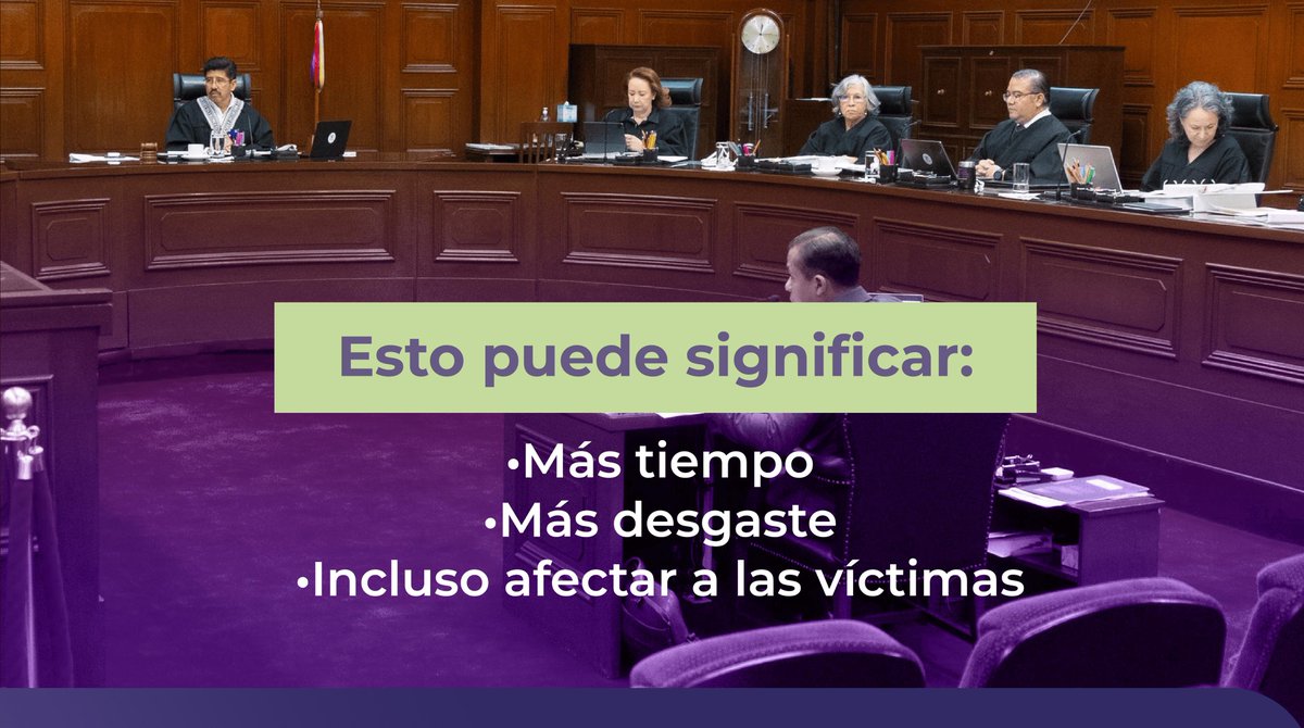 YasminEsquivel_'s tweet photo. Cuando un proceso penal se detiene por demasiado tiempo, no necesariamente significa que todo el juicio deba repetirse desde cero.

Este tema ya había sido abordado previamente por esta #SCJN en el amparo directo en revisión 1597/2025, en el que se estableció que el plazo de suspensión no puede exceder de 10 días hábiles y que la reposición del juicio no debe ordenarse de manera automática, sino solo cuando la irregularidad tenga un impacto real en el resultado.

A partir de ese antecedente, acompañé los proyectos en los amparos directos en revisión 1718/2025 y 4435/2025, en los que se consolida este criterio.

No toda suspensión implica repetir un juicio.
Debe analizarse si realmente se afectaron los derechos de las partes, evitando formalismos que retrasen la justicia y, especialmente, protegiendo a niñas, niños y adolescentes de procesos que puedan revictimizarlos.

#MinistraYasmínEsquivel #JusticiaDePuertasAbiertas