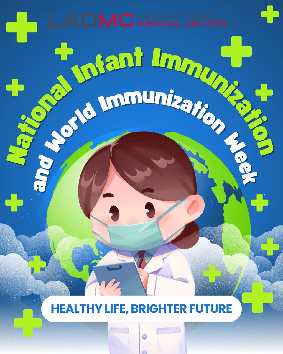 ladowntownmc's tweet photo. It's National Infant Immunization and World Immunization Week! 🌍

This week highlights the critical importance of vaccines in protecting health across all generations! 💉 🩺

Thank you for protecting each other against vaccine-preventable diseases! 💖⭐

#NIIW #WIW #LADMC https://t.co/lApSAxajyV