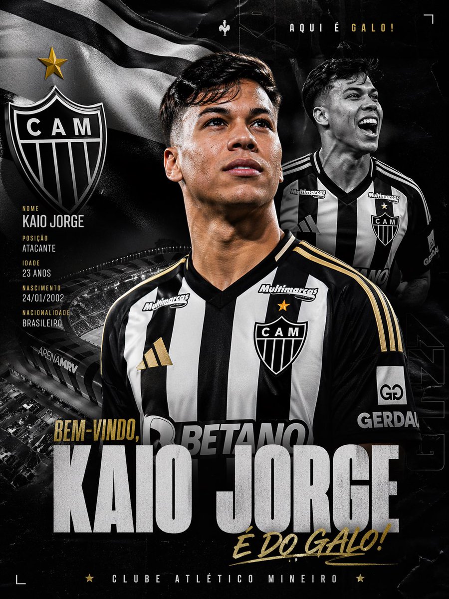 Com juventude e muita motivação, Kaio Jorge agora representa o Maior de Minas! 🐔🔺