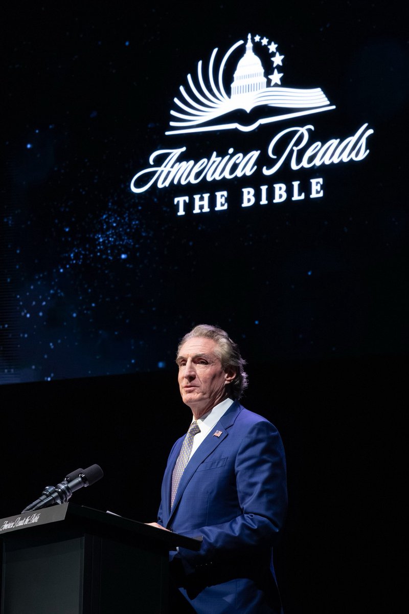 SecretaryBurgum's tweet photo. Honored to participate in @AmericaRTBible earlier this evening.

“Oh, give thanks to the Lord, for He is good! For His mercy endures forever.” — Psalm 118:1 https://t.co/7CJ2slAZzQ