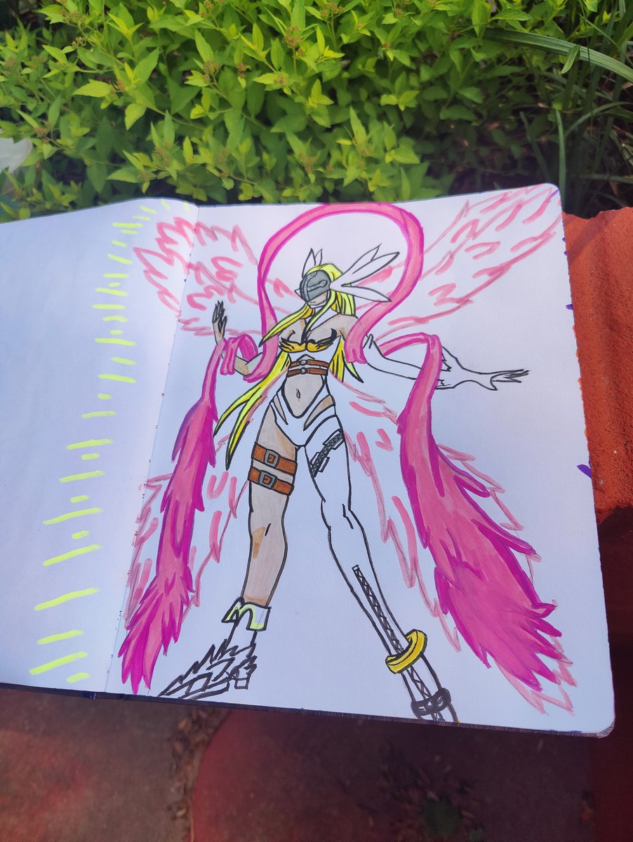 LieutenantNemu's tweet image. Angewomon 
&amp;gt;&amp;gt; Acrylic Paint Markers 

#Digimon #DigimonFanart
#Angewomon #HumanArtist
