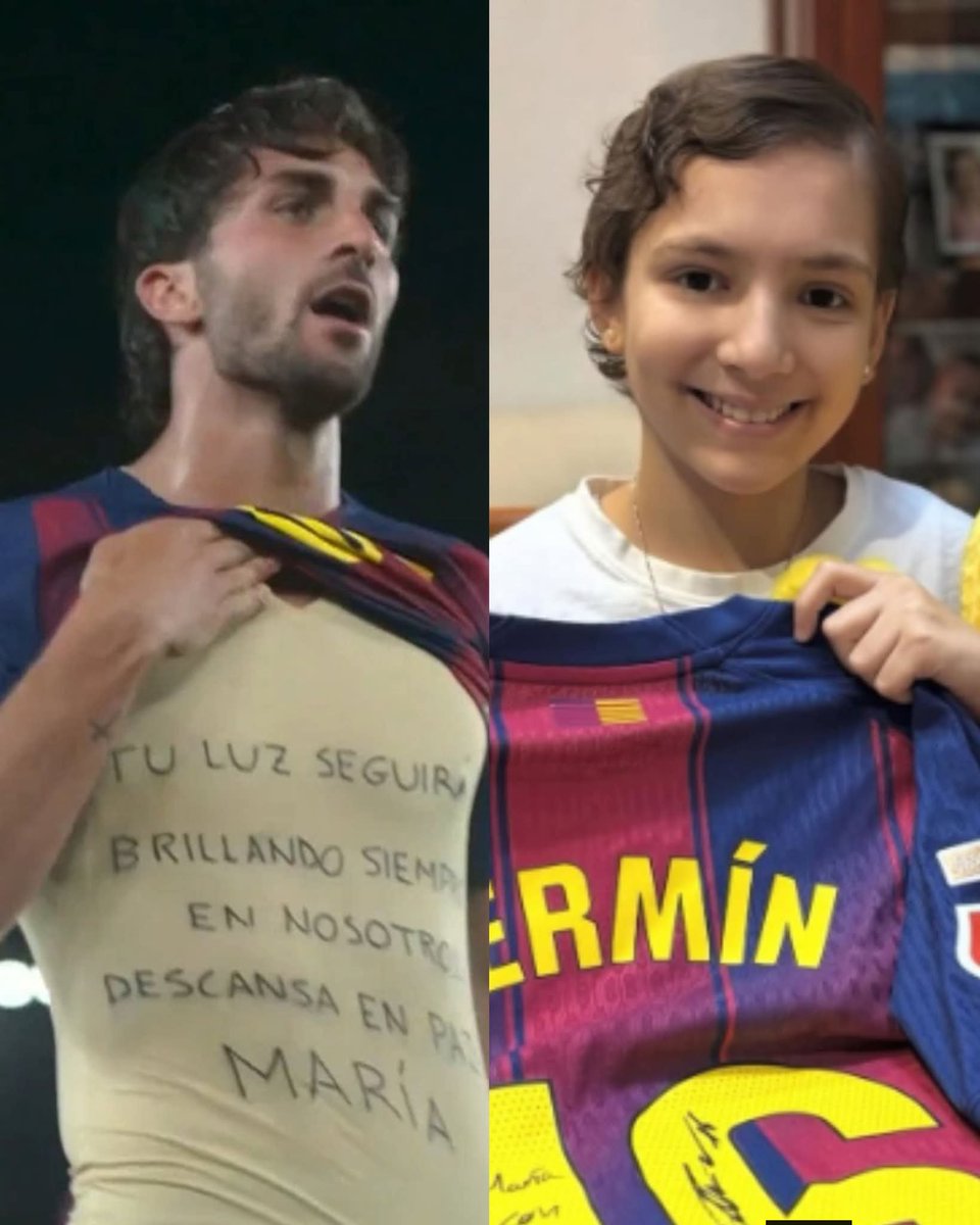 Tocapilotes's tweet photo. Su gol fue anulado, pero Ferran Torres le dedicó su gol a María, una aficionada del Barça que tristemente f*lleció: "Tu luz seguirá brillando siempre en nosotros. Descansa en paz, María". 🥹🥹🥹 https://t.co/j3S6mvsq4z