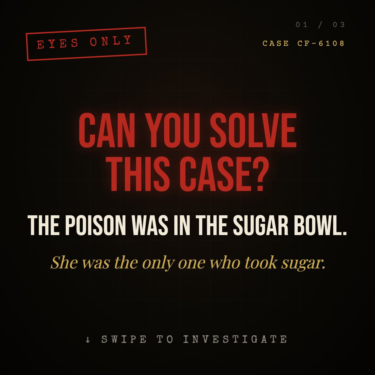 bhuwanlabs's tweet photo. New case. New suspects. New lies.

Dossier drops a fresh AI murder mystery every day. Interrogate. Investigate. Solve.

Download free:
https://t.co/UpwnAg9xva

#DetectiveGame https://t.co/D9EUKXzRUh