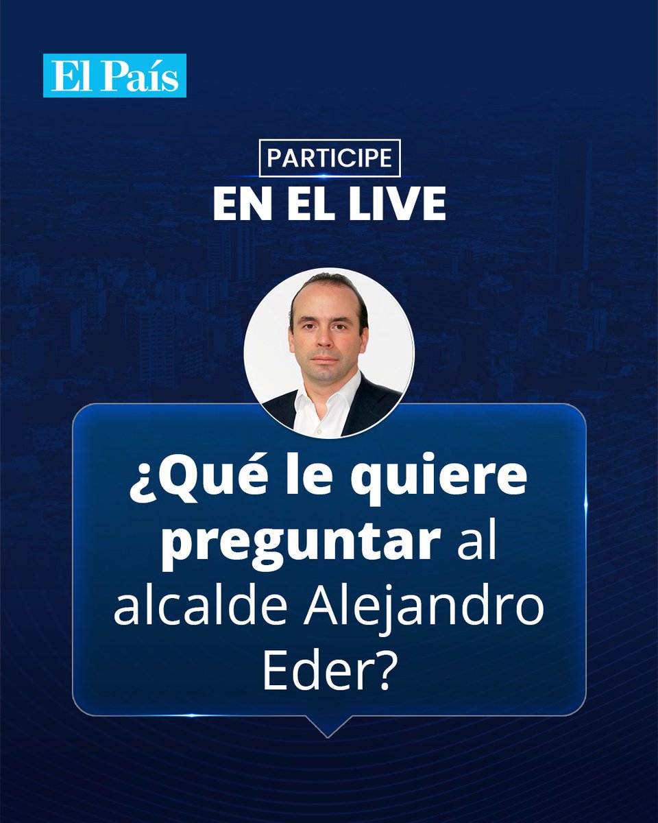 elpaiscali's tweet photo. 📌 El alcalde de Cali, Alejandro Eder, estará en vivo en El País para responder cómo van los principales proyectos para la ciudad.
🗣️ ¿Qué le quiere decir o preguntar al Alcalde?
👉 Conéctese EN VIVO y participe con sus comentarios
🕑 2:00 p. m.
#AlejandroEder #AlcaldíadeCali #SeguridadCali #Cali