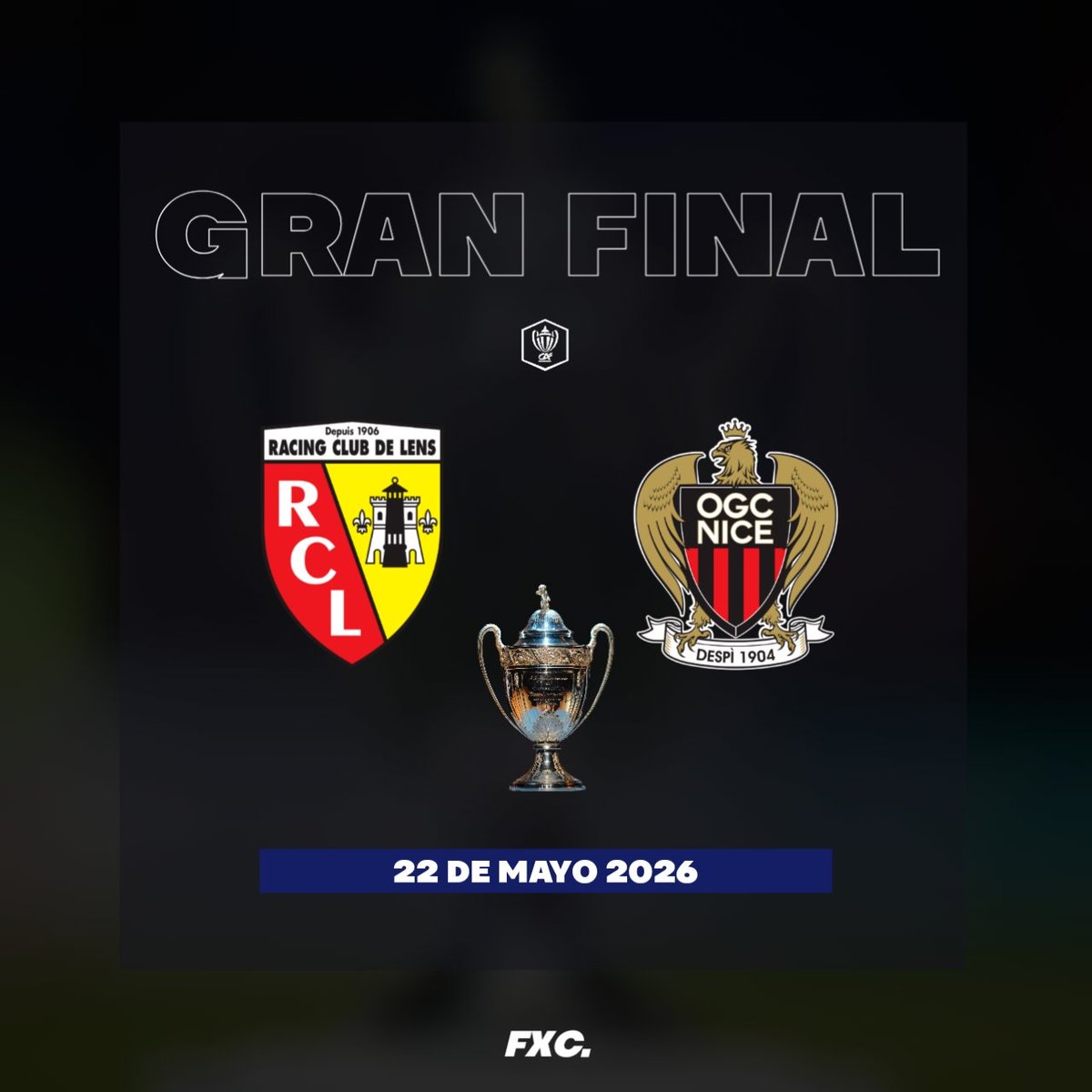 juanlp40's tweet image. #CoupedeFrance 🇨🇵 La final entre #Lens - #Niza se jugará el viernes 22 de Mayo