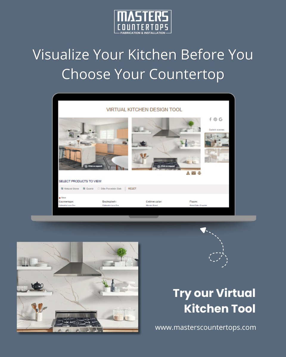masterscounters's tweet image. One of the best ways to feel confident in your choices is to see everything come together before the project begins. At Masters Countertops, we offer a Virtual #Kitchen #Design Tool right on our website. 
👉 Visit Masters #Countertops website and try it: zurl.co/Zvln3