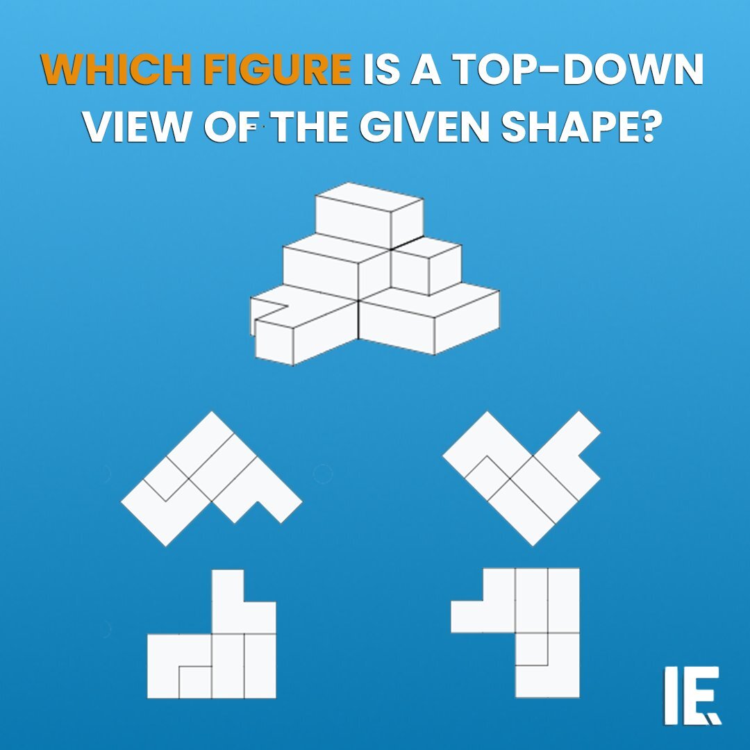 IntEngineering's tweet image. From above, the shape looks different. Can you spot the right top-down view?

#iequiz #brainteaser #engineering