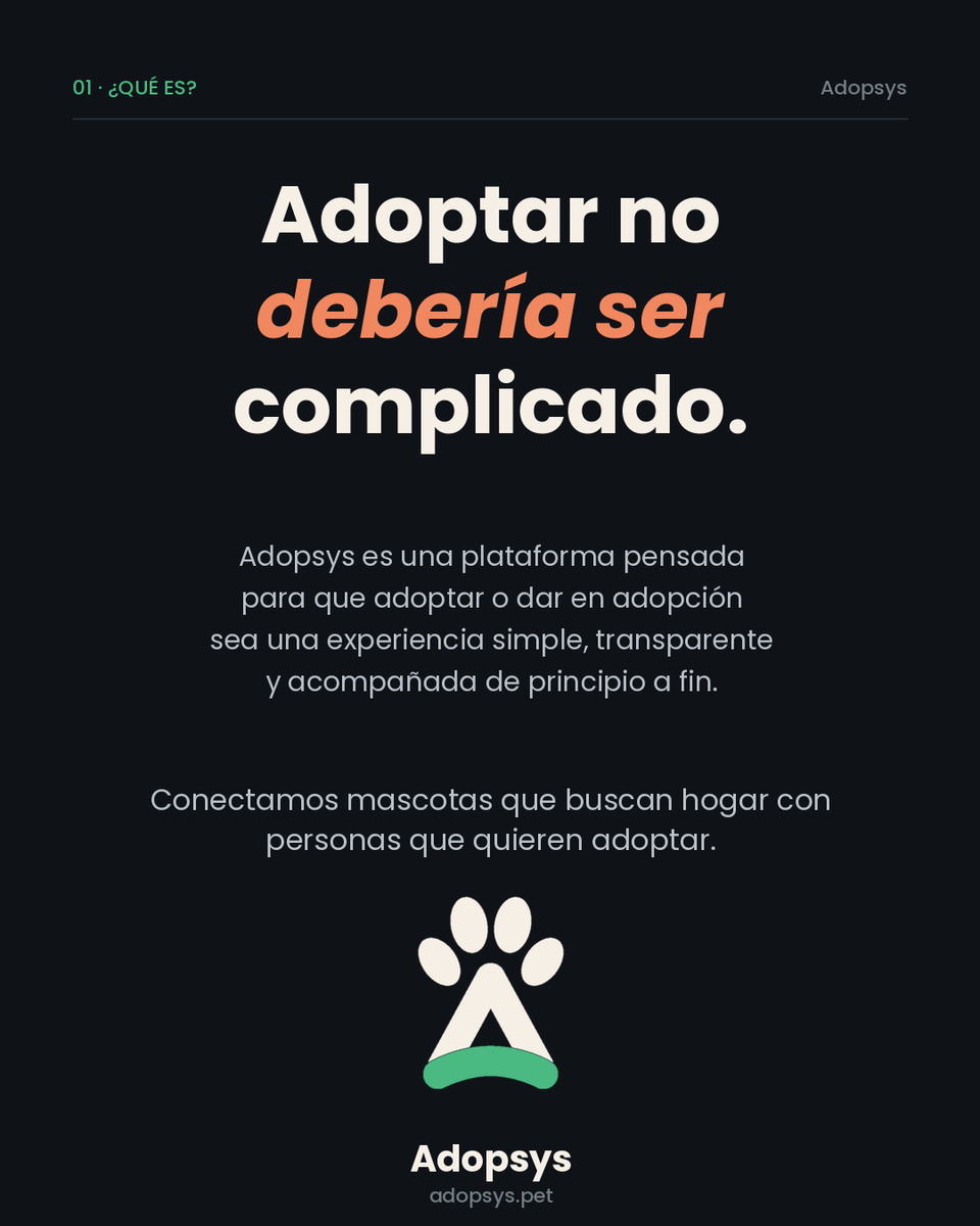 adopsys's tweet photo. 🐾 Adoptar no debería ser complicado.
Perfiles con historial médico, chat en tiempo real, contratos digitales y seguimiento post-adopción.

Todo en un solo lugar. 100% gratis.

https://t.co/vs25KziisJ https://t.co/j0kmvAXa8Y