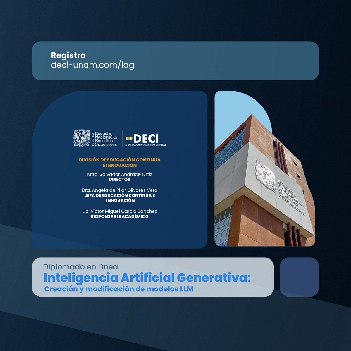 🚀 Domina la Inteligencia Artificial Generativa desde cero hasta nivel avanzado

¿Quieres aprender a trabajar con modelos de IA como los LLM, procesar datos reales y construir soluciones aplicables en tu campo profesional?

Con el diplomado en línea de la UNAM:
“Inteligencia