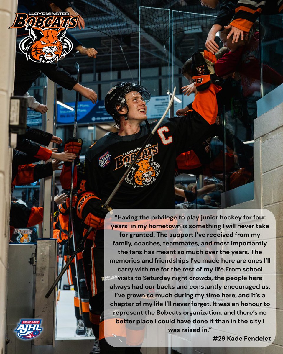 LloydBobcats's tweet photo. A career that means more.

From day one to the final buzzer, he wore the Lloydminster Bobcats jersey with pride — in his hometown, in front of his people.

Through the battles, the goals, the moments that mattered… he led.

He wasn’t just our captain — he was the standard. https://t.co/UG7M9yiUKR