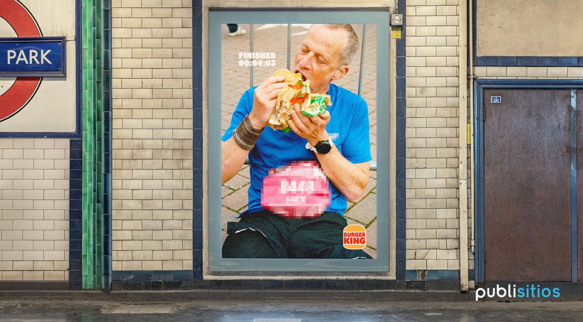 Correr 42 km… y terminar con un Whopper. 🍔

Burger King activa el “Whopper Final Maratón”.

#BurgerKing #OOH #Marketing #Activación

publisitios.com/info/burger-ki…