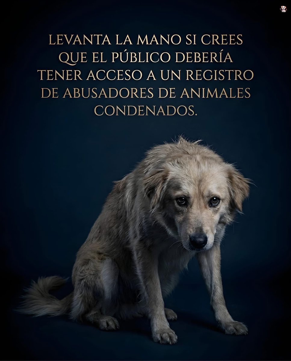 Ellos no pueden hablar. No pueden denunciar. No pueden defenderse. Solo pueden esperar que nosotros lo hagamos por ellos. Levanta la mano si crees que los abusadores de animales deben estar en un registro público. 

#RegistroDeAbusadores