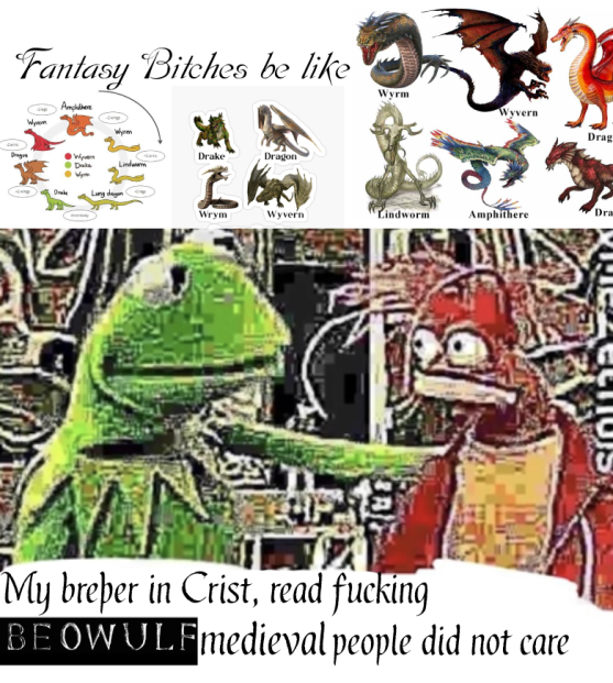 JotunnRaider's tweet photo. @furneswait23162 @simifimibrulee @RedclawDraws drake, dragon, wyvern, wyrm, etc were pretty much interchangeable in medieval Europe. The idea they are separate comes from some modern fantasy series wanting to have different types and it should not be treated as law. https://t.co/ralaONZFYg
