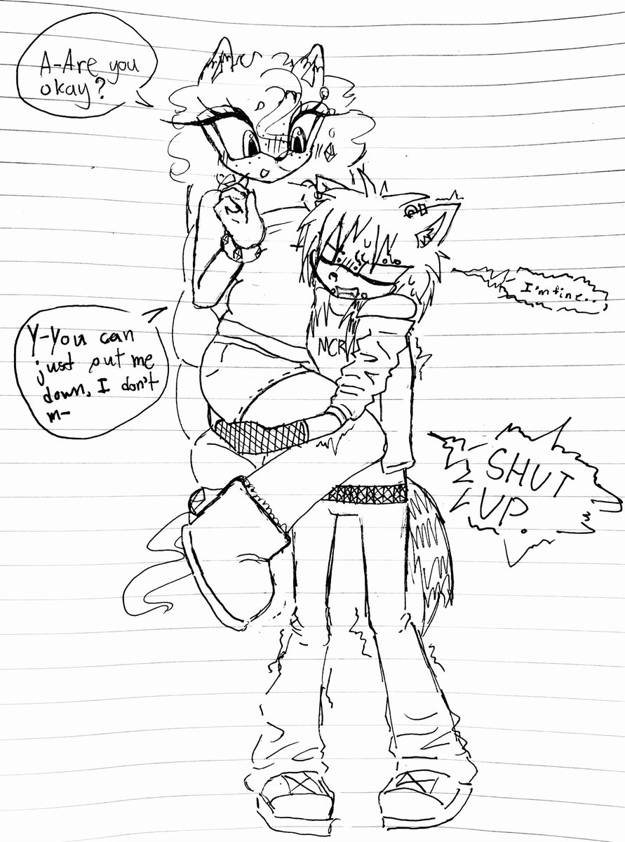 <a href="/RealGhostWulf/">Phantom (Green Tea Mousse Cookie Lover)</a> ‘s Ash lifting up Topaz but he’s a CHUD so he struggles under her low cortisol aura

#sonicoc #ocart #art #sonicart