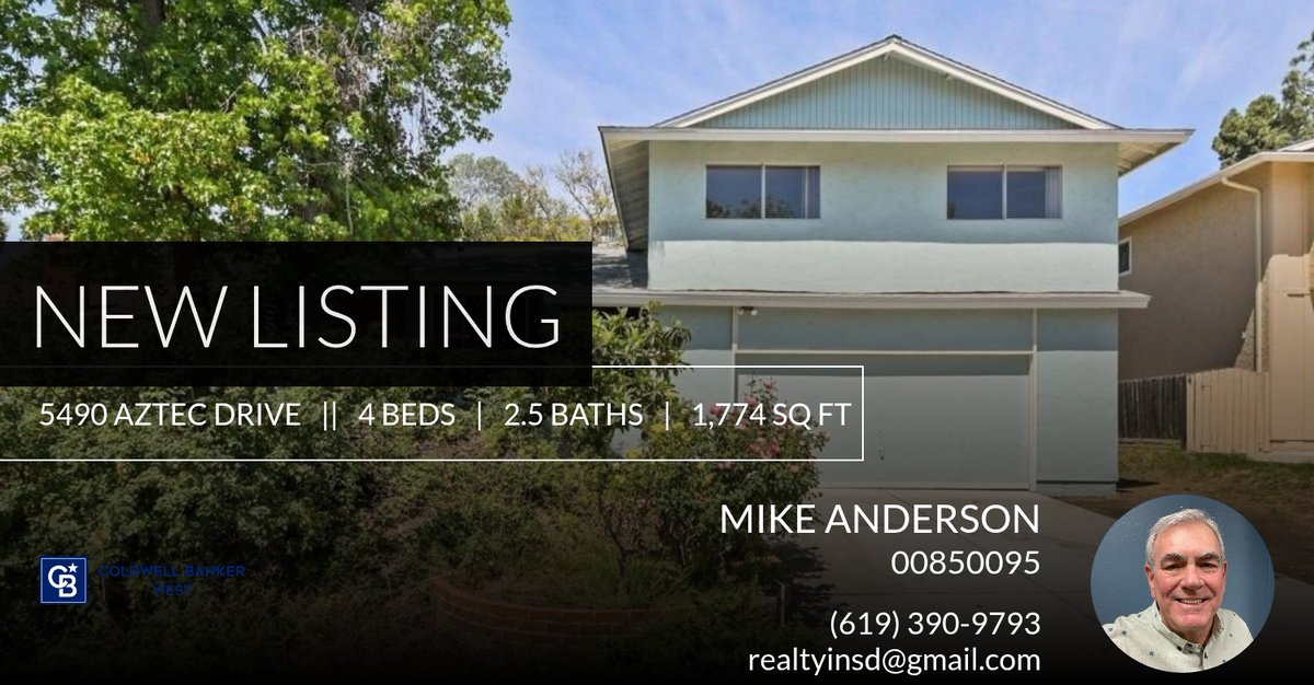 Mikerealtyinsd's tweet photo. 📍 New Listing 📍 Take a look at this fantastic new property that just hit the market located at 5490 Aztec Drive in La Mesa. Reach out here or at (619) 390-9793 for more information. 
OPEN HOUSE SUNDAY, APRIL 26, 1:00 - 3:00 PM.
... https://t.co/CIcO5mv8Zp https://t.co/bokUhDLbKR