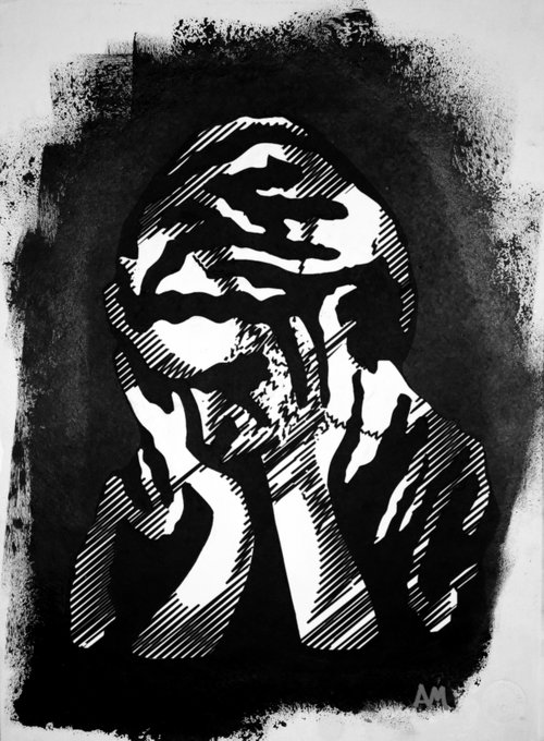 AndrewM07022930's tweet image. Despair. The hollow echo of futility. 🌑✍️🏻

#ContemporaryArt #Art #VisionaryArt