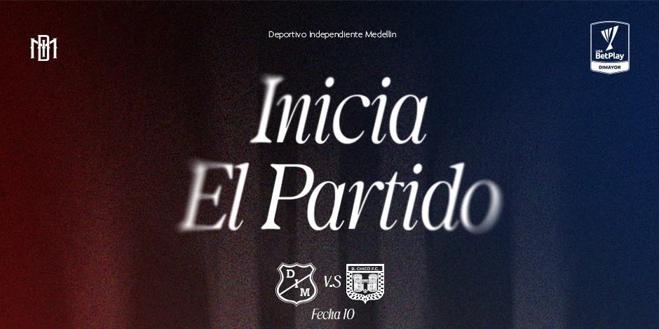 DIM_Oficial's tweet image. Medellín 0-0 B. Chicó 

Rueda la pelota en el Metropolitano Ciudad de Itagüí. Juega el #Poderoso de la montaña. 

#DaleMedellín