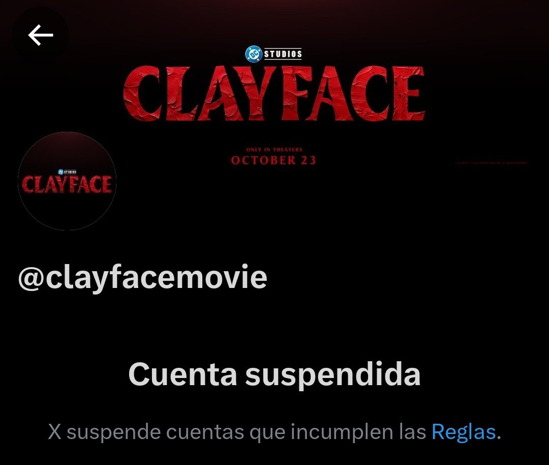 Una de las Cuentas de Clayface ah sido suspendida y probablemente luego la borren tal vez solo la usaron para el trailer de hoy jaja